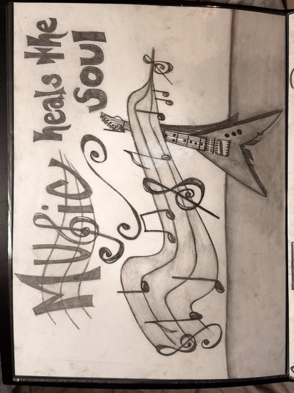 Music Heals the Soul Framed Wall Art - Black & White